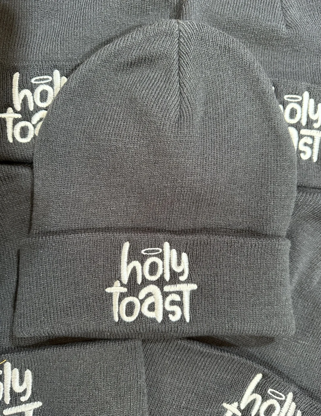 Holy Toast embroidered beanie