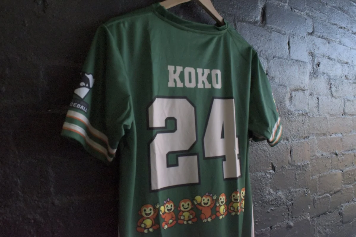 Monkeys KOKO number 24 sublimated jersey back with character print along hem