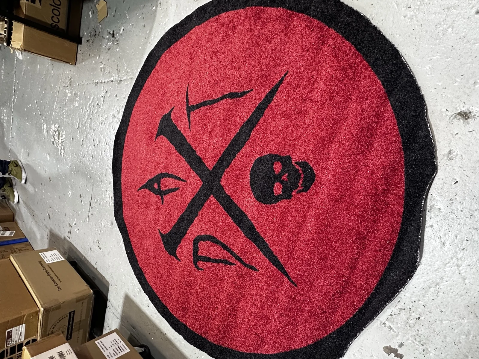 Dark Arts Tattoo custom rug and signage