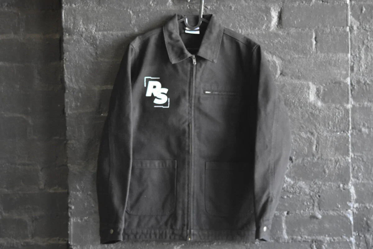 RS Workwear branded jacket back view